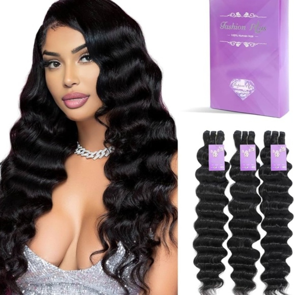 14”16”18” Loose Deep Wave Black 100% Human Hair Sew In Weft #GB8